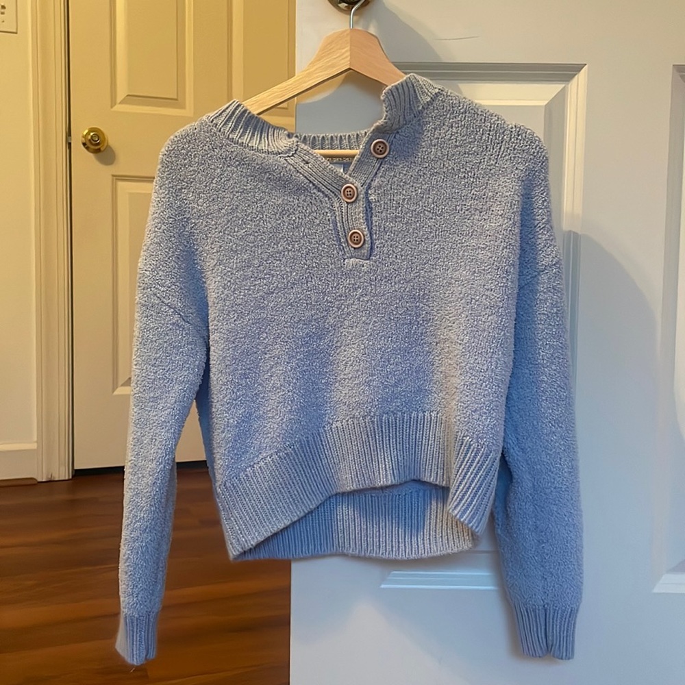 small blue furry sweater